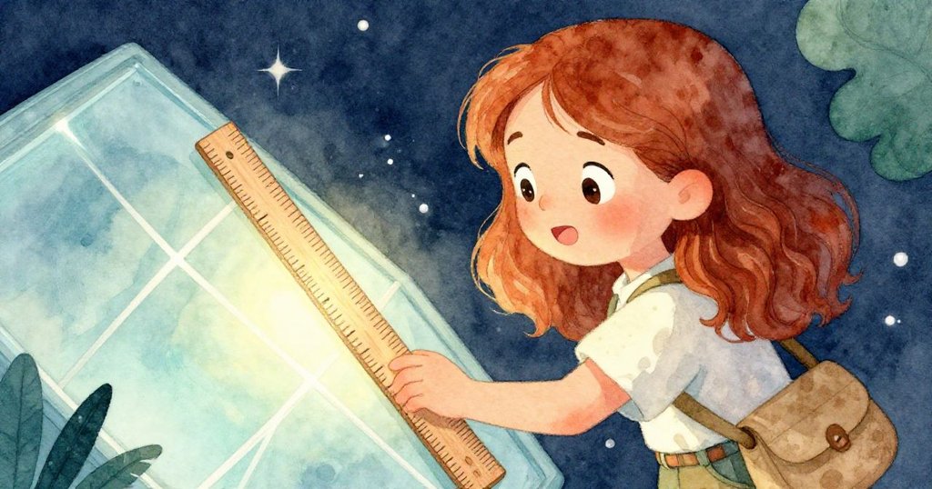 莉奧拉專注地將木尺放置於發光玻璃上，手部細節清晰，展現準備創造獨特步伐的期待瞬間。