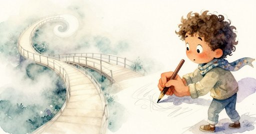 Jasper on the Foggy Footbridge