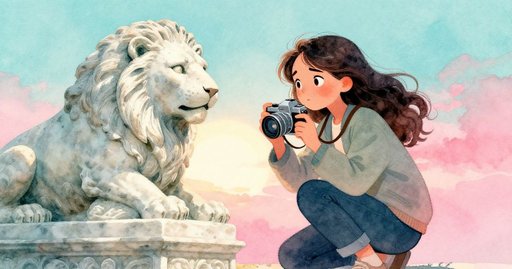 Owl Above the Marble Lion