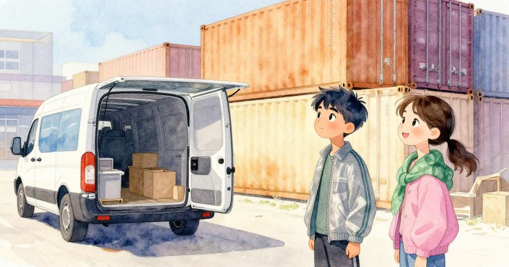 市場車緩緩駛離,金色琥珀光灑落貨櫃,尼科與Mara站遠望展露滿足情感,呈現旅程圓滿落幕。