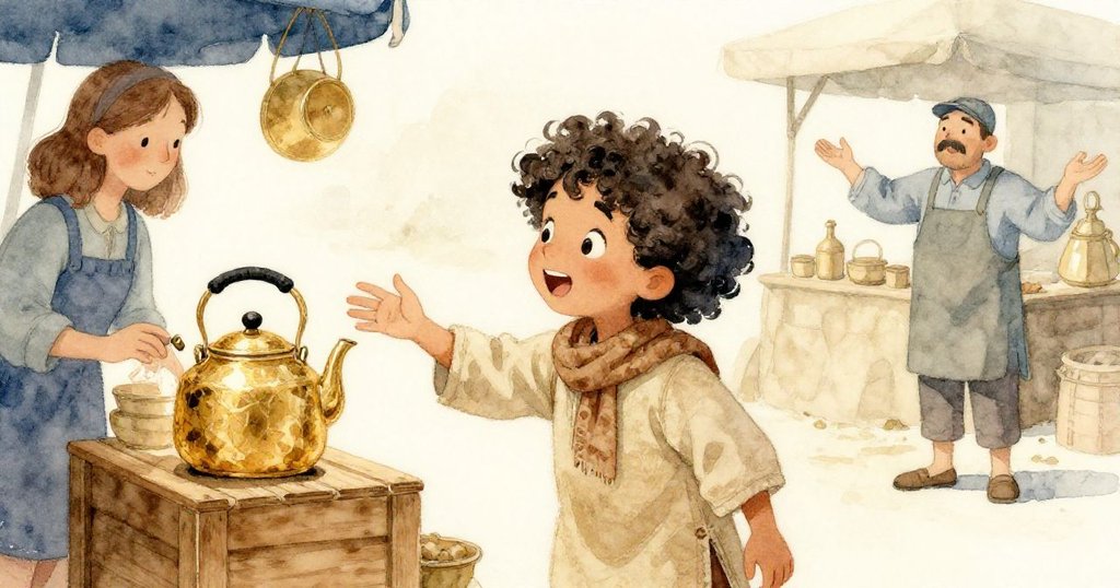 瑪琳伸手觸碰木箱上的亮茶壺，但旁人迅速取走，她神情落寞且堅定，情節逐步展開。