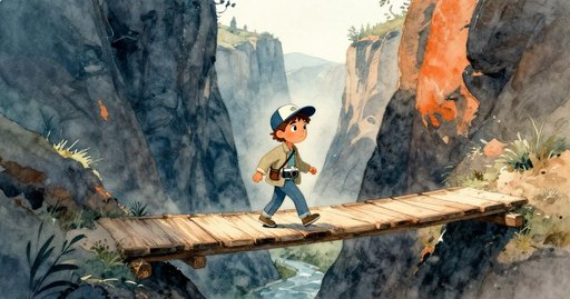 Mateo at the Shaded Bridge