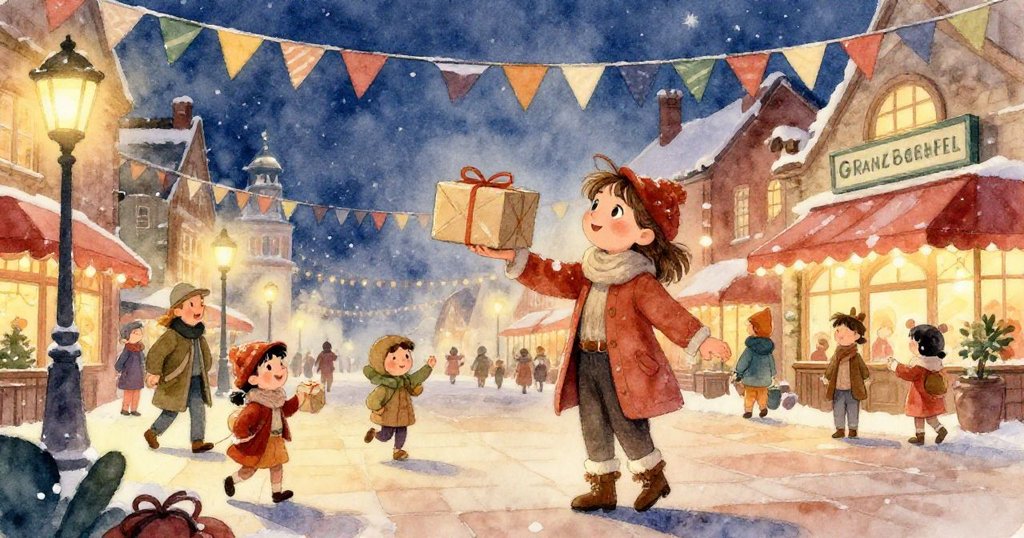 Celia的雙手專注地調整手中的裹紙包裹，輕輕夾進摺疊票據，展現出細緻與急切，溫暖光影襯托著物品質感。