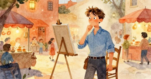 Lamplight Over the Courtyard