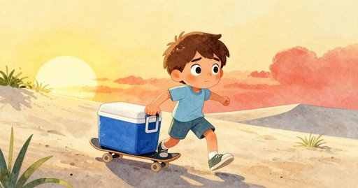 Milo Crossing the Beach