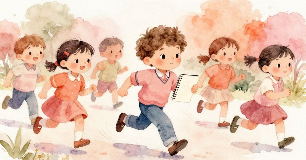 人潮中幼童急速穿過，Leo謹慎閃避奔跑的背包與混亂環境，展現在紊亂中求前行的堅定與專注。