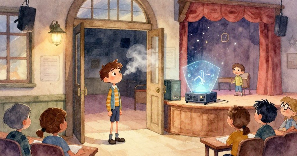 摩根小心掀起金屬蓋,露出細微塵埃與纏繞電線,畫面細緻呈現探索秘密時的緊張與期待心情。