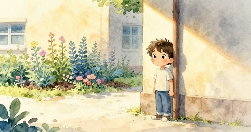 故事結尾，Leo靜立於溫暖牆邊，空槓靜默依靠，香草菜園生機盎然，象徵希望與不斷探索。