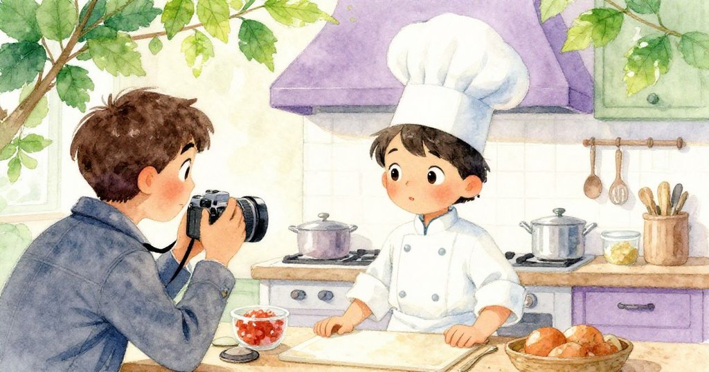 Mara穩定著湯匙，神情專注，訪客拿出相機紀錄關鍵時刻，畫面凝固著期待與決心的瞬間。