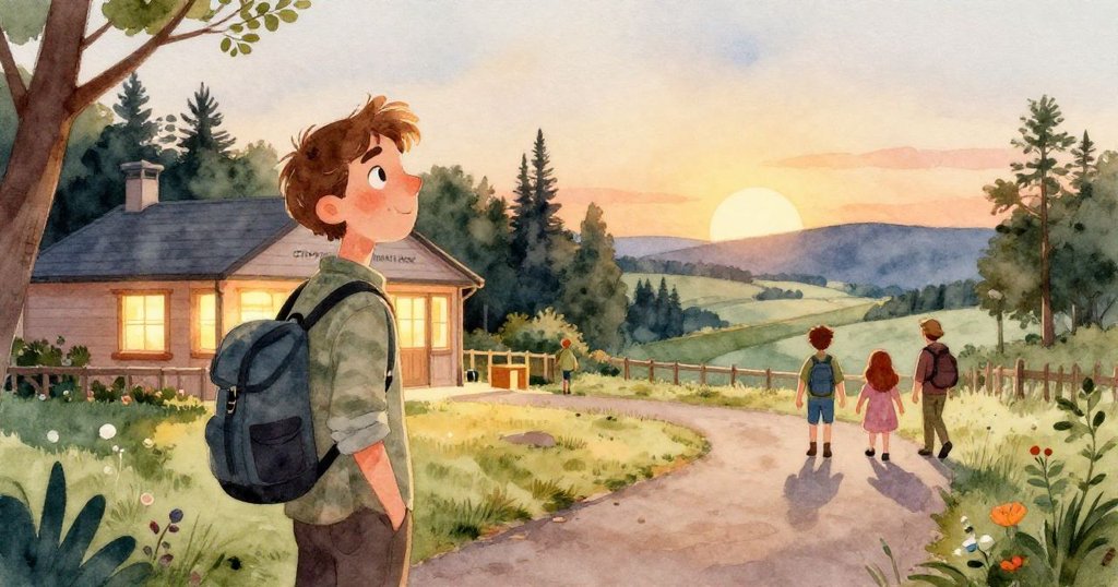 木製平台邊，湖面隱現微妙水紋，划船者緩步於蘆葦間，營造出充滿隱秘故事的寧靜晨景。