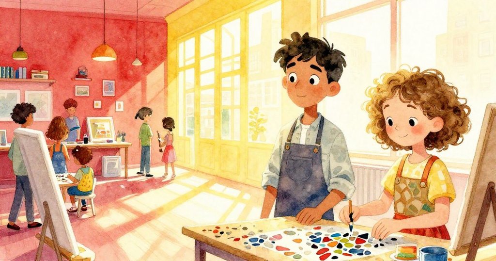 場景分割出現現實與藝術幻象，Marco與Sloane忙於拾取散落碎片，同時光影構成的天平寓意正義，奇幻溫馨。