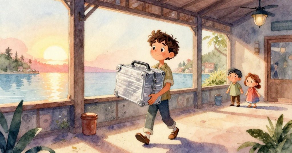 從背後看馬泰奧操作服務板,細膩展示銅線與光纖交織,狀態燈逐步點亮,充滿專注科技感。