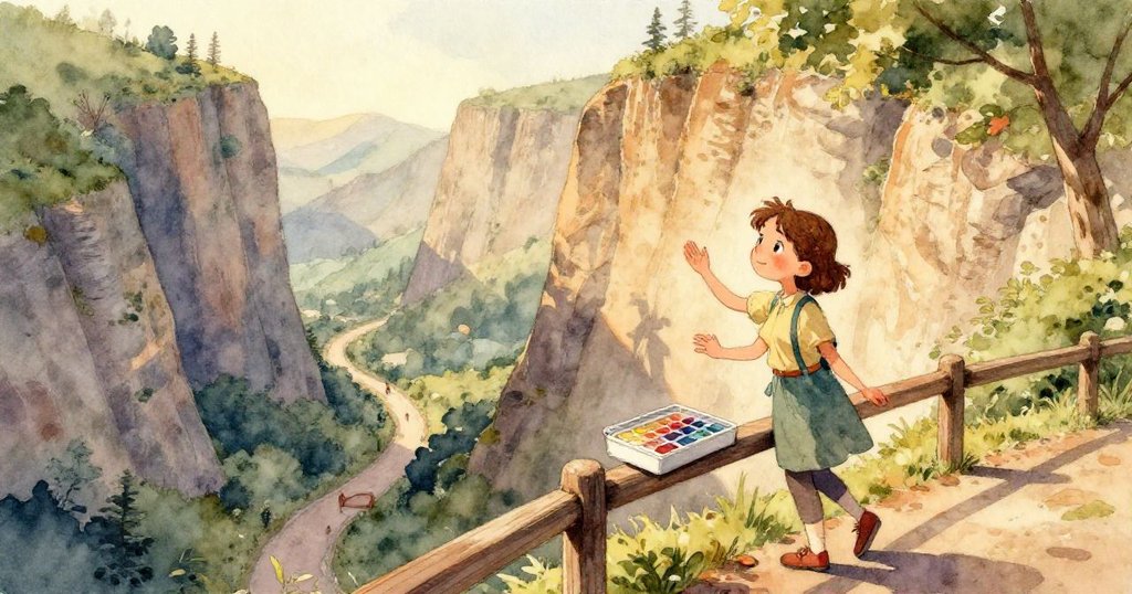 克拉拉緊握搖晃畫架,臉上流露出焦慮與堅定的情感,風沙中展現內心激戰瞬間