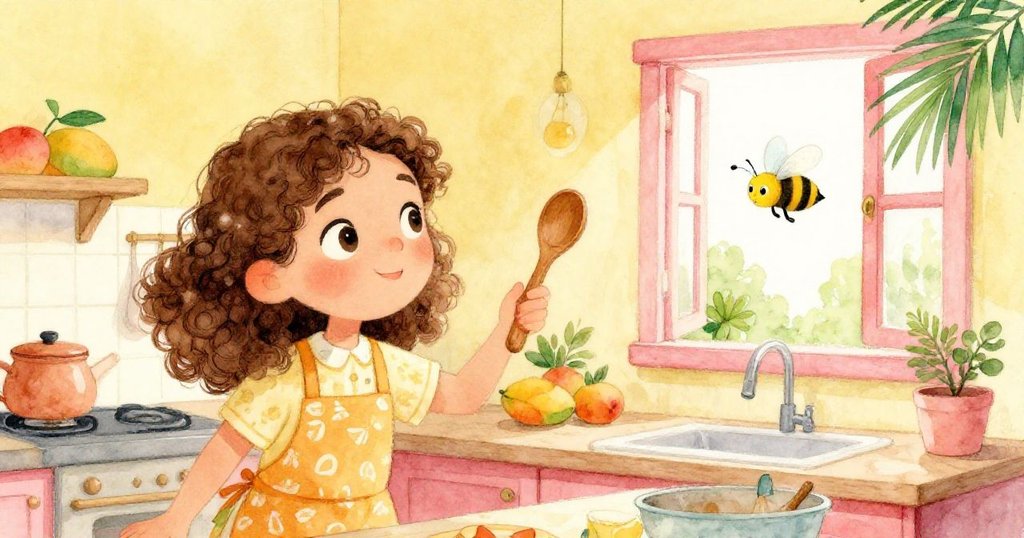 索菲亞提出溫柔揮動木勺，試圖引誘蜜蜂出窗，兩者互動緊湊帶動故事至高潮。