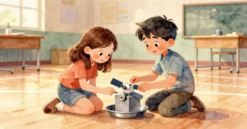 Leah專心用小工具固定隱藏螺絲,手部細膩動作展現專注與決心,背景微妙帶出科技實驗的氛圍。