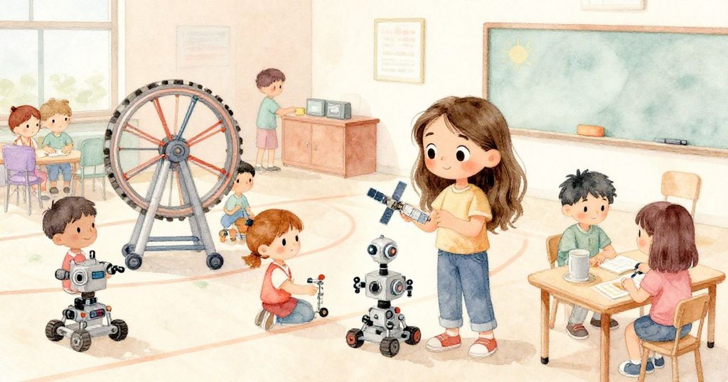 在健身房一角,機器人團隊啟動轉動輪盤發出嗡嗡聲,Leah專注回顧自己裝置,現場氣氛緊張而協調。