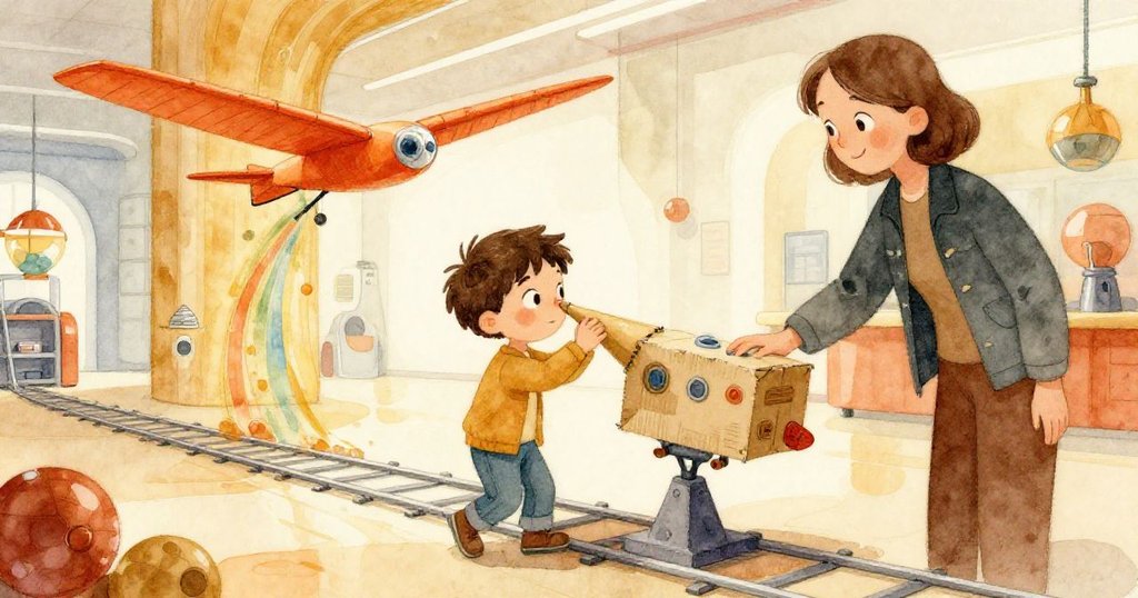 加雷斯細心修復太空船鼻錐,與陌生人一起將泡沫滑翔機置於軌道上,彩色氣流中流露著合作與希望。