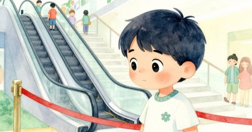 Leo Near the Escalator