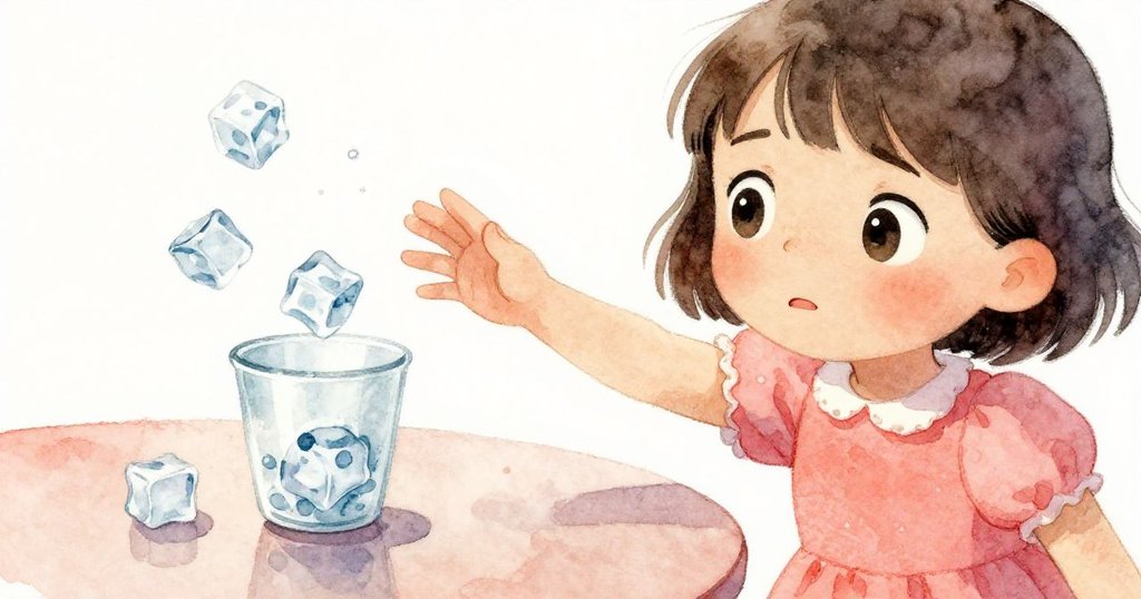 緊張瞬間米婭伸手控制滑動冰塊，表情驚訝而果斷，情節充滿懸念與期待。