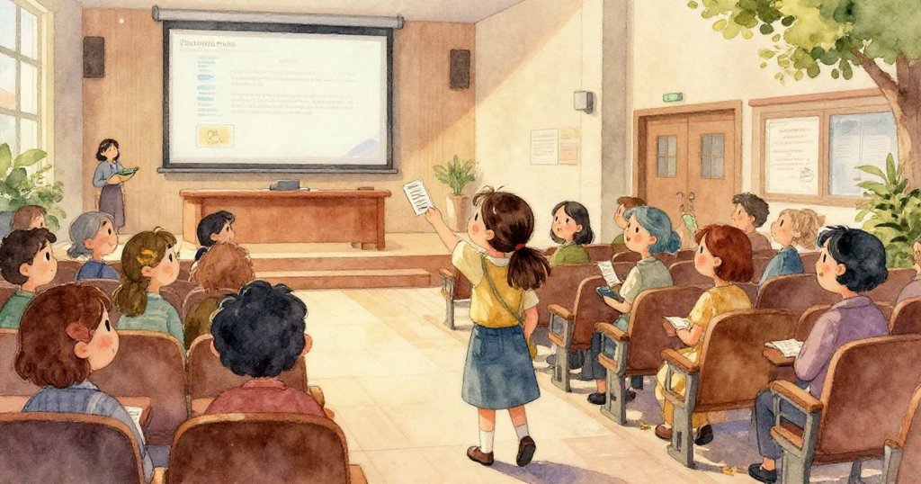 米娜的手部特寫，她輕輕觸摸口袋確認票紙，背景使用柔和的塗鴉色調，展現出溫暖和期待的情緒。