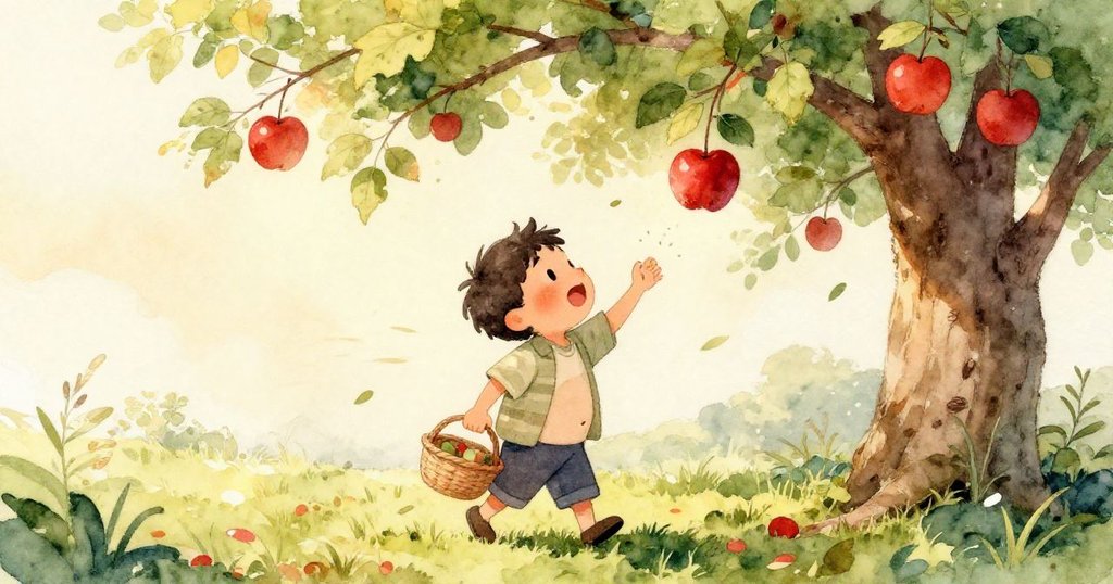 蒂姆的鞋子踏在覆滿落葉的小徑上，燦爛陽光下步伐堅定，細節生動