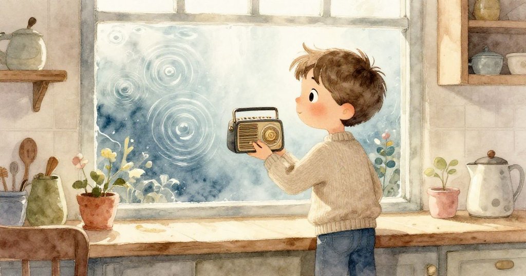 Sam將收音機舉向窗邊，透過玻璃映出如水般流動的光影，營造出迷幻的氛圍，標誌著轉捩點的到來。