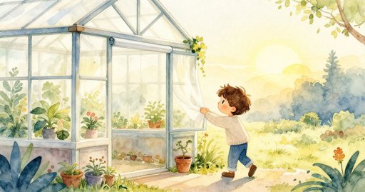 Theo in the Greenhouse