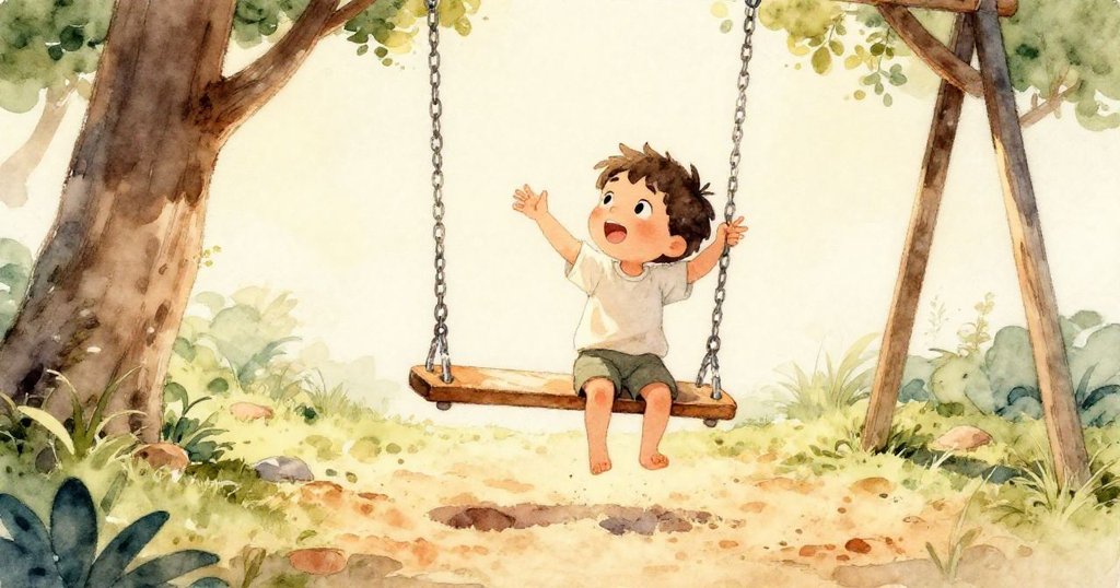 樂奧在沙地上跳躍,腳步打滑時砂粒四濺,表情中透露出冒險與期待的情感,動感十足。