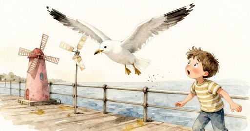 Seagull and the Windmill