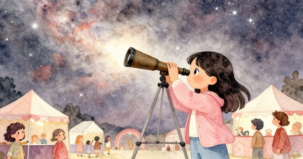 燈火忽暗間，Mira緊張調整望遠鏡，手顫神情中透露堅定，夜空中星河明亮展現奇蹟。