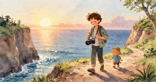 Lucas Above the Evening Surf