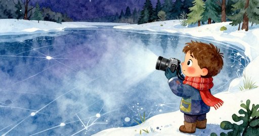 Footprints by the Frozen Pond