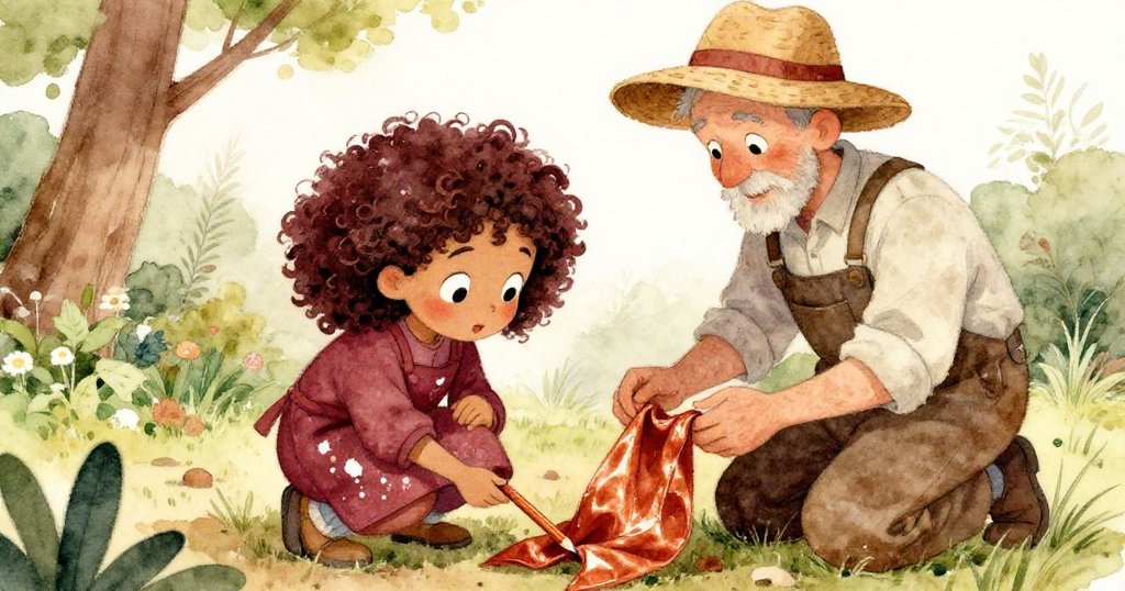 莉拉因輕碰跌落鉛筆，園丁溫柔伸手協助，動作迅速中展現出彼此關懷的溫馨畫面。