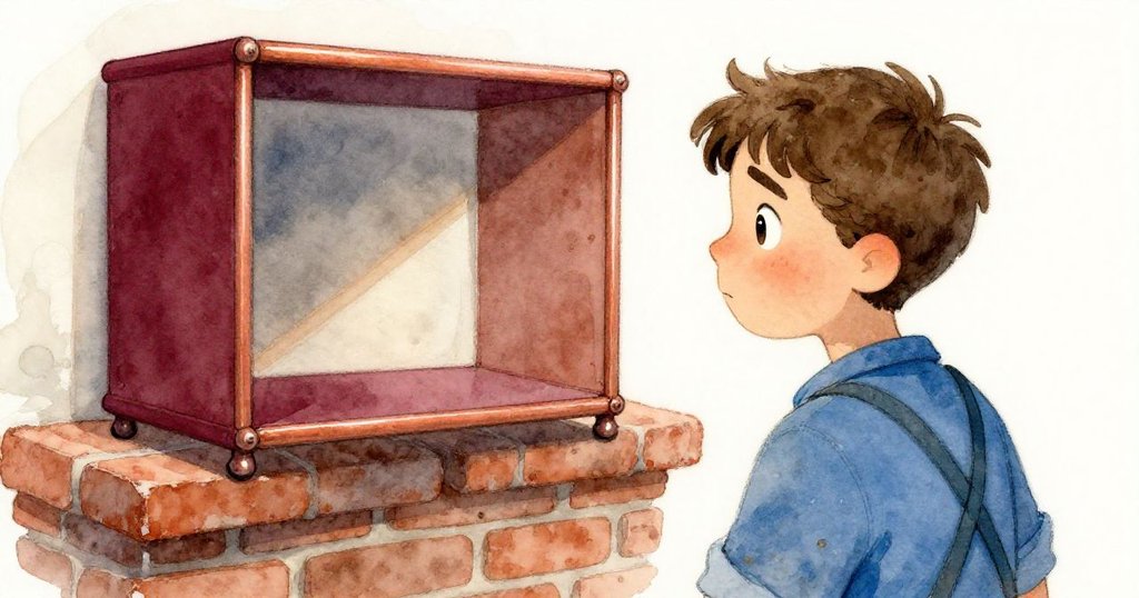 從Milo背後看展示架，細節展現他夜晚辛勞搭建的用心，柔和逆光映射出物品質感。