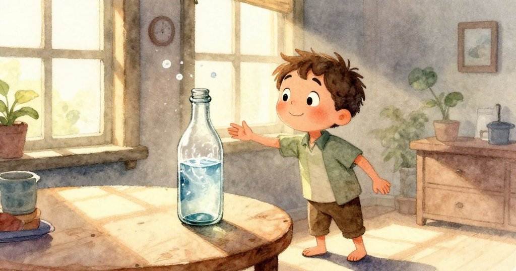 米洛興奮地輕踏著腳步，室內溫馨地板上奔走，充滿活力與期待情緒，動感初現。