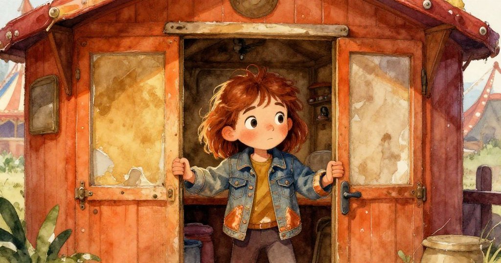 Lena進入舊零食屋，記憶與塵埃交織，呈現過去歡笑與現實寧靜。