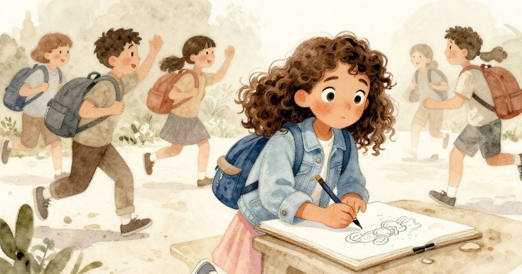 米拉專注快速描繪鬱金香，卻被背景裡揮舞背包的遊客打斷，現場氛圍熱鬧而緊張。