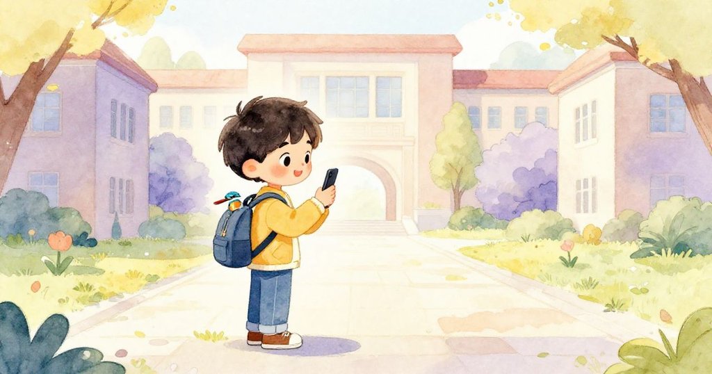 時光流轉中，Leo用手機捕捉王家翠鳥坐在背包上的瞬間，庭院對稱美景中透出驚喜與溫暖。