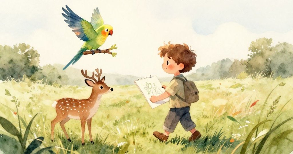 山姆的小手輕握顏料杯，圖畫上水流混合出意外漩渦，細膩互動展現創造力。