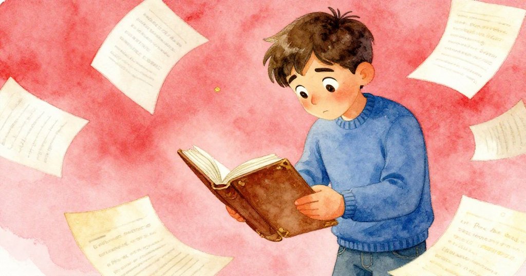 米爾斯專心用螢光筆標記參考書中的錯誤,臉上流露決心,書頁隨著輕風飄動,呈現瞬間連鎖反應。