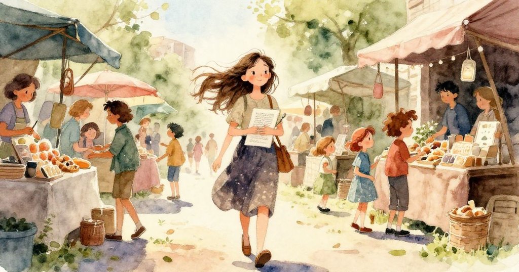 瑪拉仔細保護著素描本，特寫展示了翻動的紙張與未完成的線條，溫柔的手勢透露出創作的細膩心情。