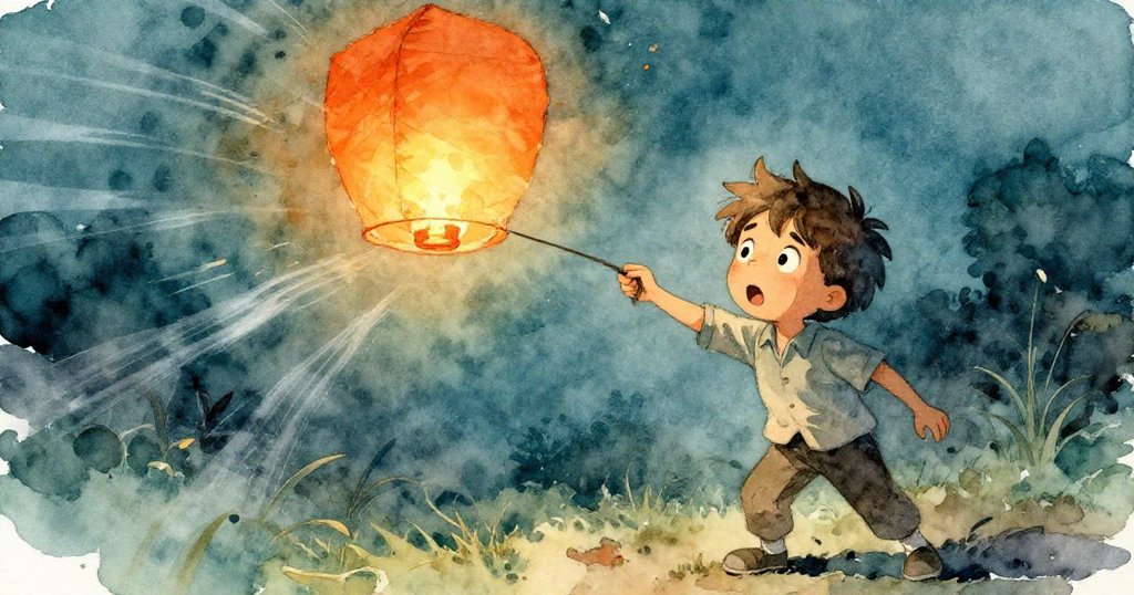 風起雲湧間，Milo驚愕看著紙燈籠被強風捲起，空中翻飛畫面緊湊，留住扣人心弦的瞬間。