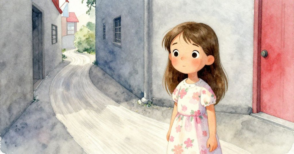 Leah站在走廊分岔口，面露猶豫與堅定，環境光影對比明暗，呈現轉折與決策緊張氣氛。