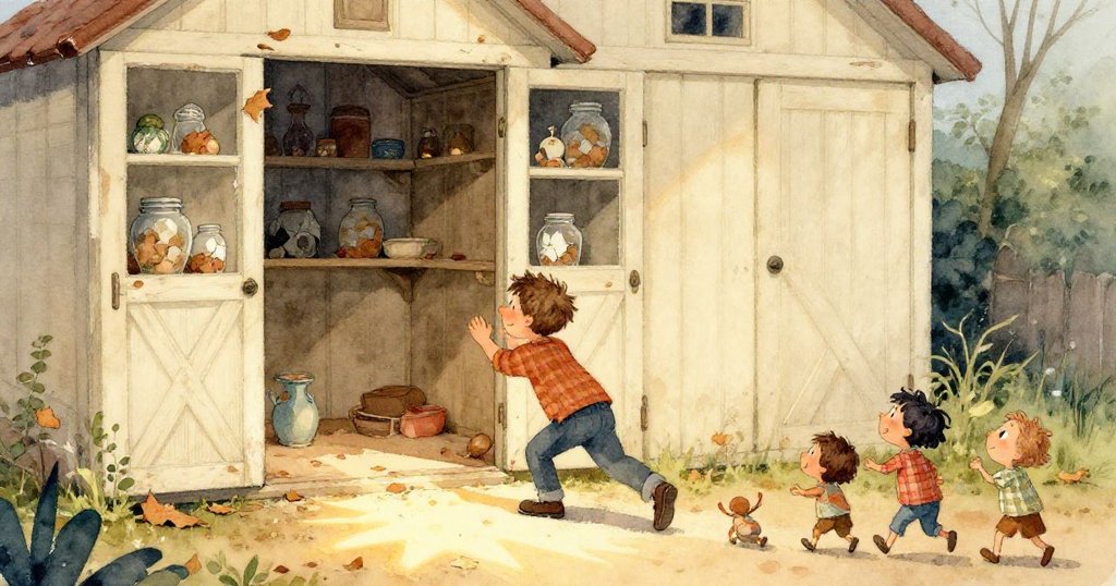 Mark在泥塵木地板上邁步前行，腳步間不時踩過鏽蝕小螺絲，展現活躍與探索，場景散發雪白與銀灰質感。