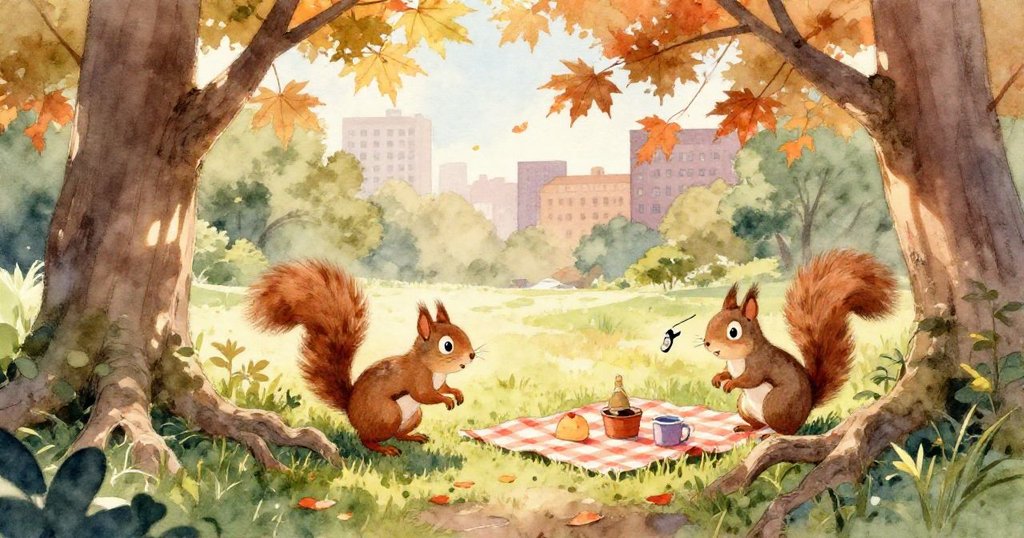 松鼠特寫展現驚喜神情,胡須輕動,紙布上花生微露,情感細膩推進故事發展。