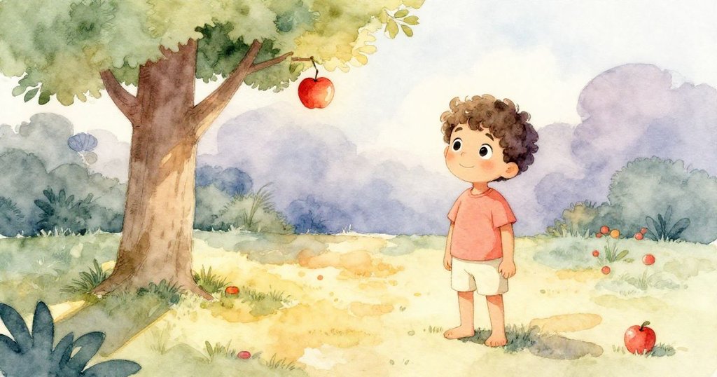 庭院從晨光轉入微黃暮色,Leo靜立於樹旁,長影與柔和光線營造出溫暖而夢幻的時光流轉