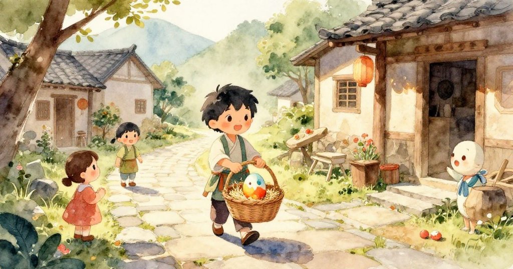 凱在微風吹拂下，看到五彩氣球輕撞藤籃，瞬間流露驚喜與期待，展現冒險開始的活潑情境。