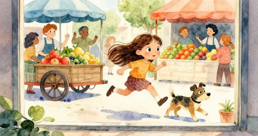 Mila at the Crowded Stall