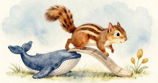 Squirrel at the Tipped Backpack