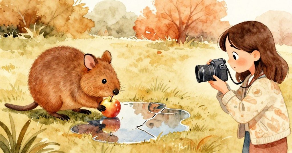 夕陽餘暉中，喬迪重新構圖，矮狐啃食蘋果於映出碎裂壁畫之水漬旁，庭院呈現寧靜溫暖結局。